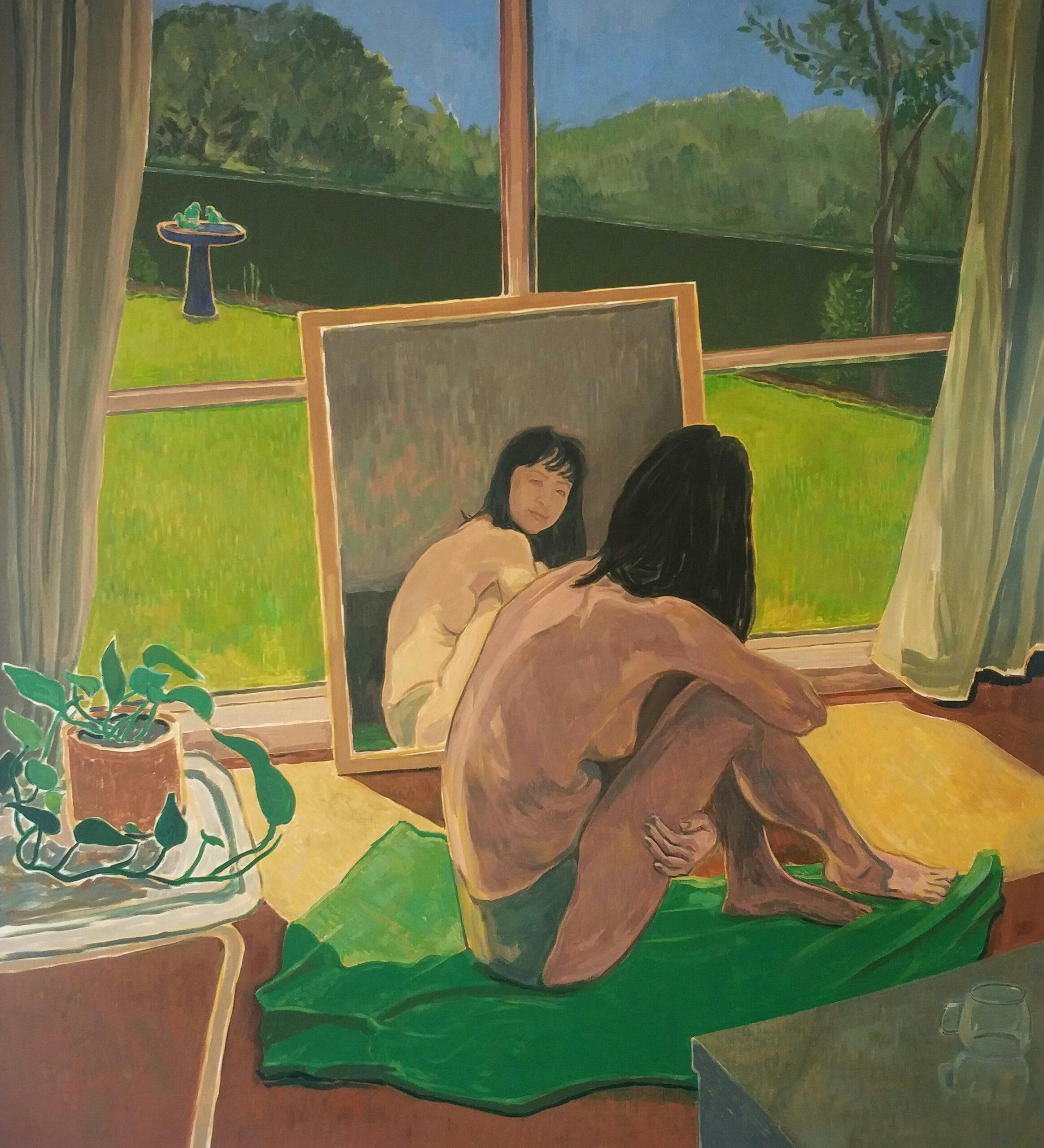 Dayan J, Livingroom in the Afternoon, 110x100cm, Oil on Linen