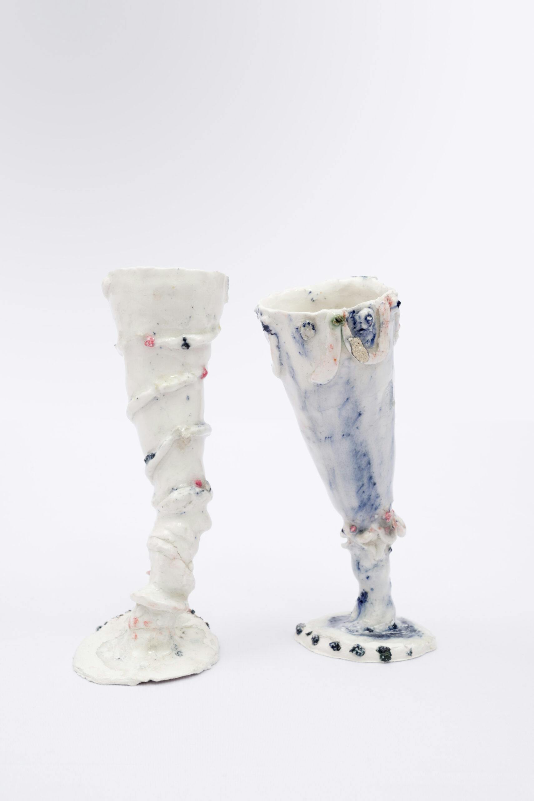 “Bending Goblets”, porcelain, 17 x 6 x 6cm