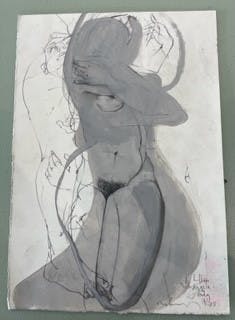 10. Life Drawing LillianAndelaAndy, 2023, mixed media on paper, 50.0 x 35.0 cm