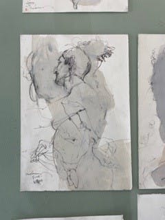 12. Life Drawing Frank-Breanna, 2017, mixed media on paper, 50.0 x 35.0 cm