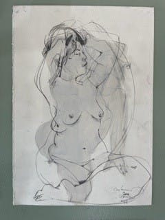 13. Life Drawing Jane-Jemima, 2023, mixed media on paper, 50.0 x 35.0 cm