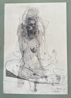 7. Life Drawing FrancoisePia, 2022, mixed media on paper, 50.0 x 35.0 cm