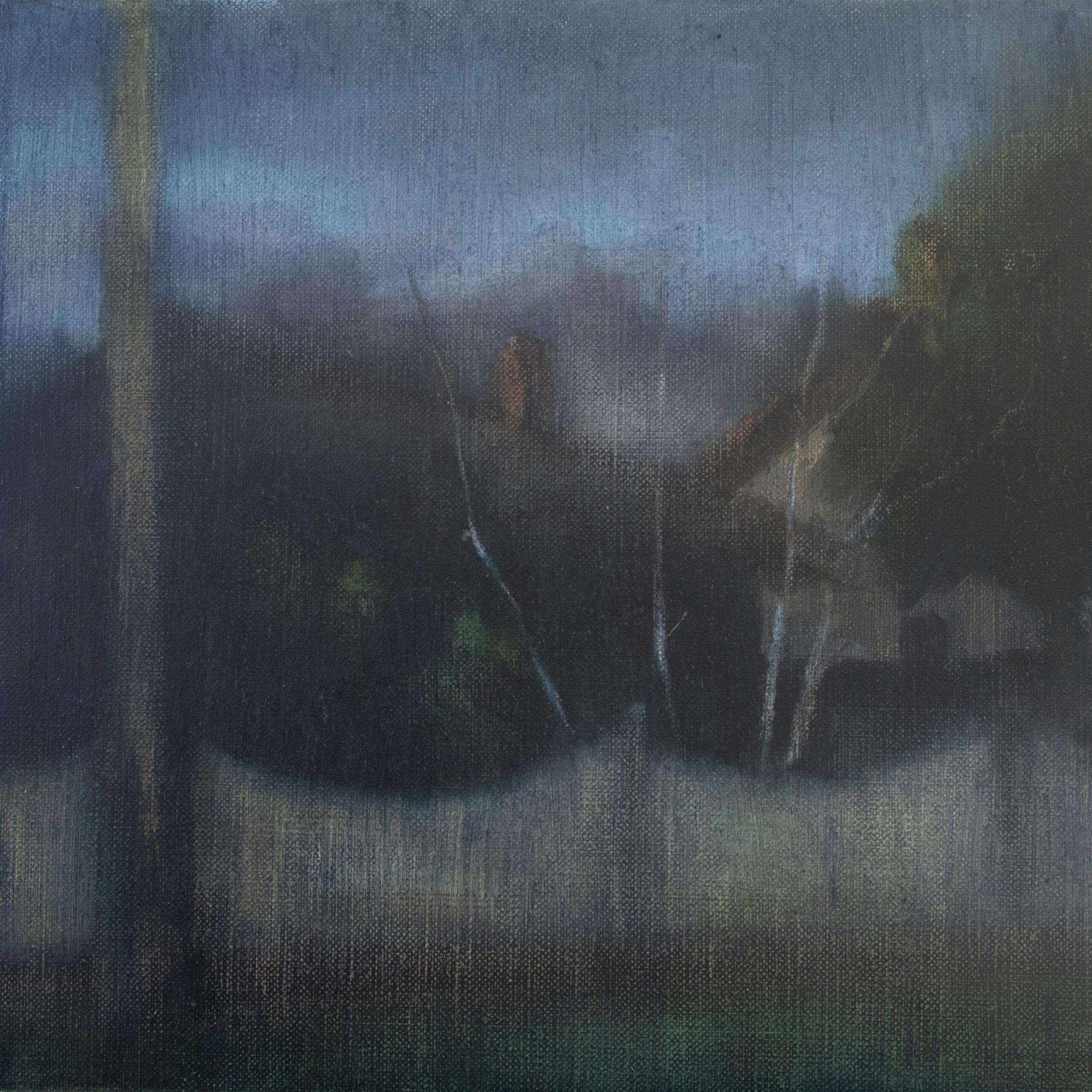 Lana Daubermann, Winter Evening Walk I, 2023, oil on linen, 250×25.0 cm